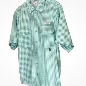Nautica Angler Green Button Down UPF 50 Shirt